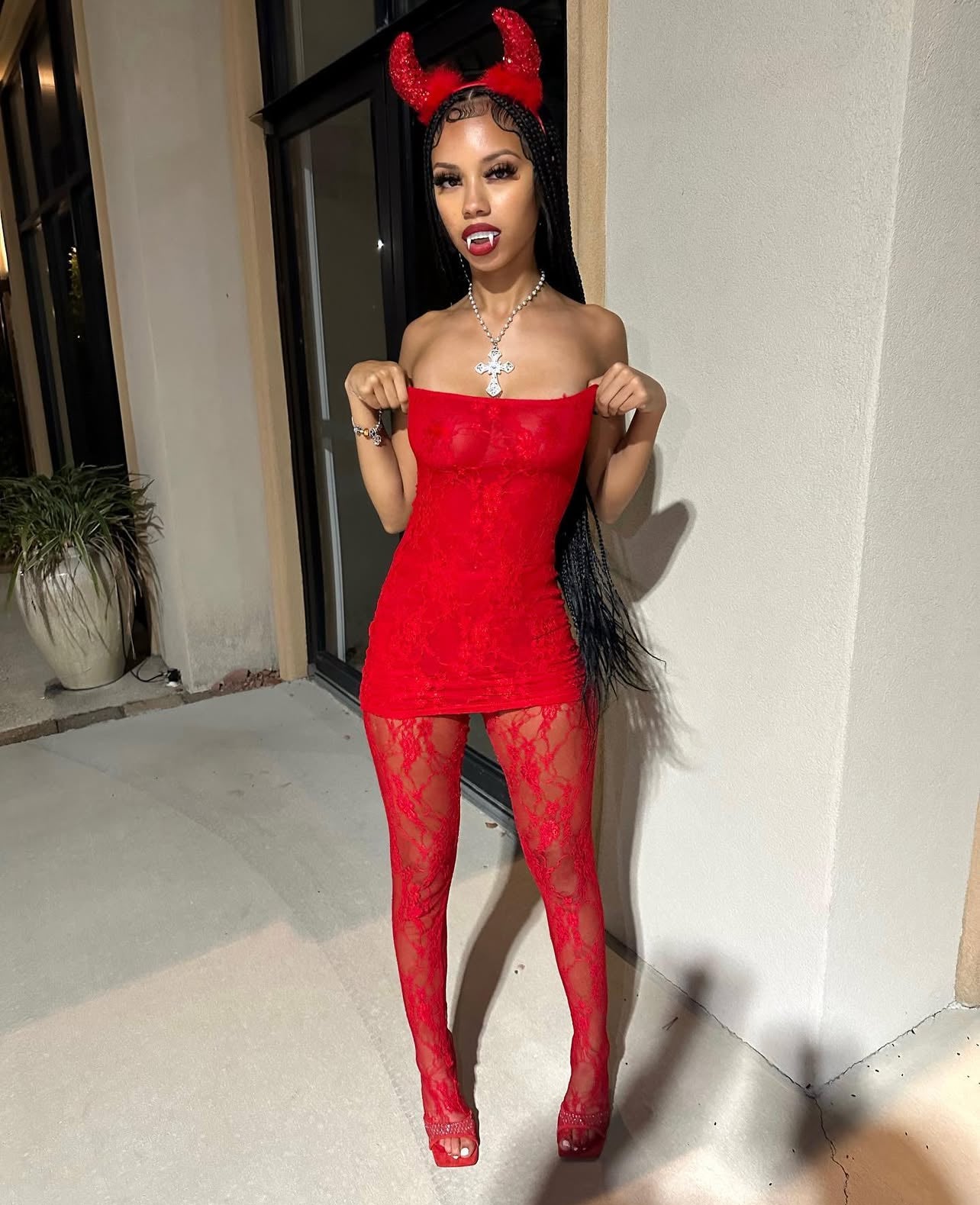Lace Dress with Stockings Red – CharnellMarieBoutique