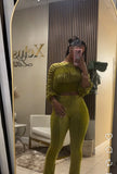 Elle Two Piece Set Olive Green
